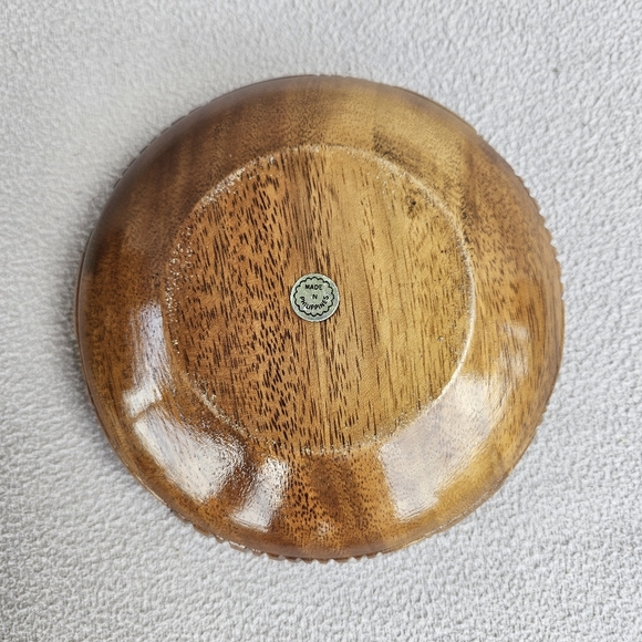 Monkey Pod Hand Carved Wooden Serving Storage Bowl with Lid MCM Tiki Philippines - Picture 11 of 12